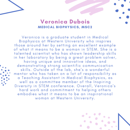 Veronica DuboisMedical Biophysics, MSc2