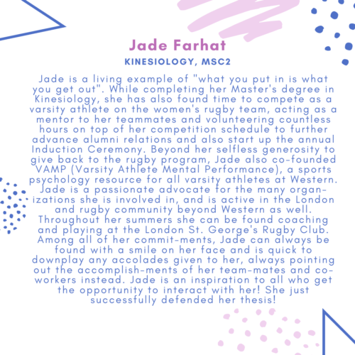Jade FarhatKinesiology, MSc2